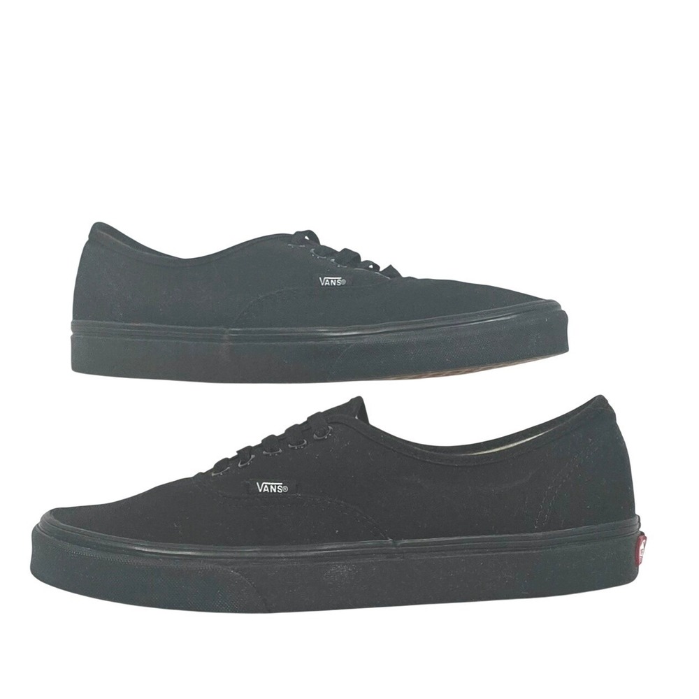 Vans Authentic Black Canvas Low Top Skate Shoes Mens 11 Classic
